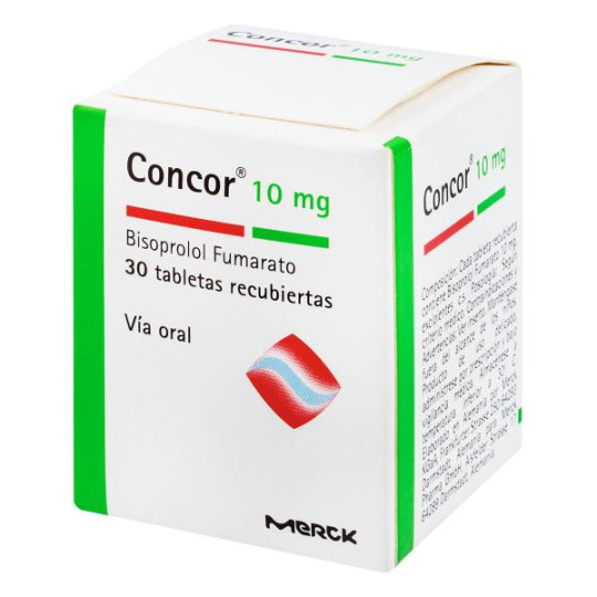 CONCOR 10 MG 30 TABLETAS (A)(DA) BISOPROL FUMARATO