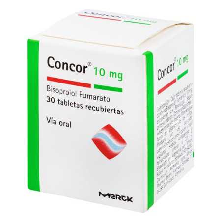 CONCOR 10 MG 30 TABLETAS (A)(DA) BISOPROL FUMARATO