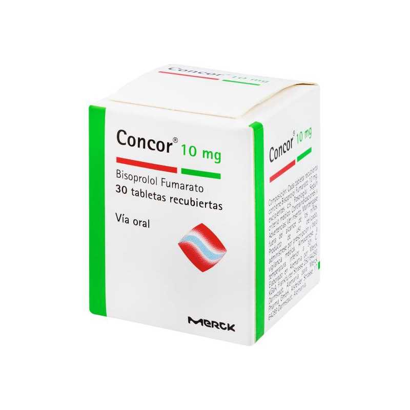 CONCOR 10 MG 30 TABLETAS (A)(DA) BISOPROL FUMARATO