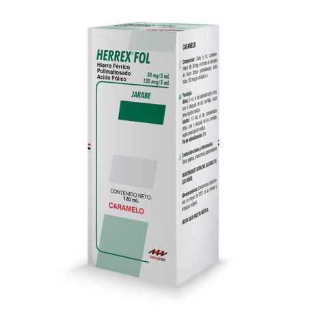 HERREX FOL CARAMELO JARABE 120 ML (DA) HIERRO