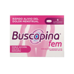 BUSCAPINA FEM 6 TABLETAS HIOSCINA