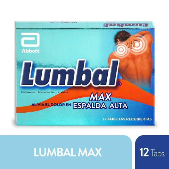 LUMBAL MAX 12 TAB ACETAMINOFEN NAPROXENO SODICO CAFEINA