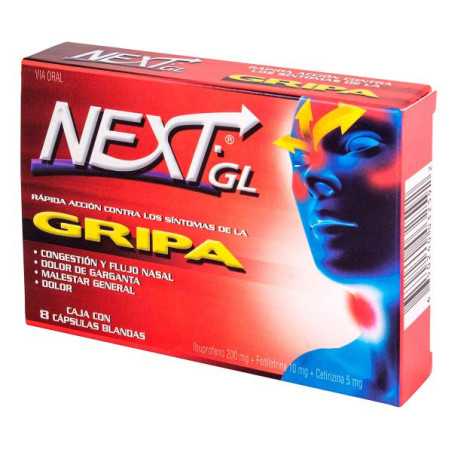 NEXT GL GRIPA 8 CAPSULAS BLANDAS(SF) 