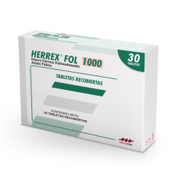 HERREX FOL 1000 MG 30 TABLETAS (A)(DA) HIERRO