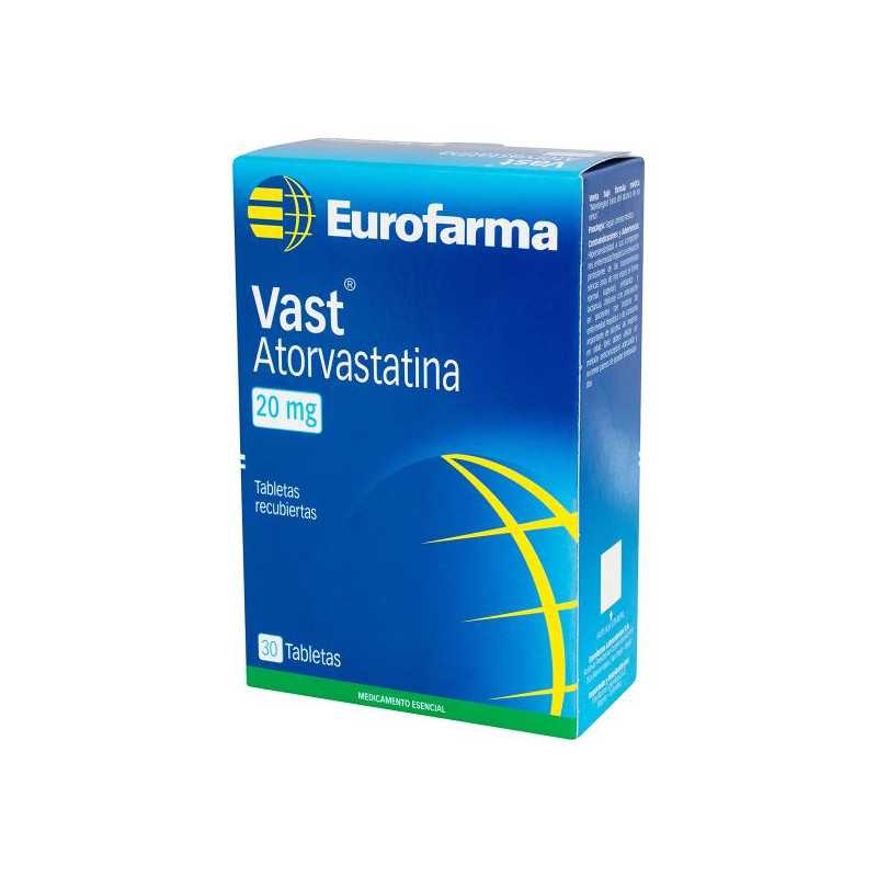 VAST 20 MG 30 TABLETAS ATORVASTATINA