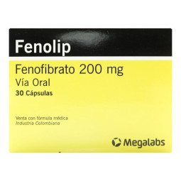 FENOLIP 200 MG 30 CAPSULAS FENOFIBRATO