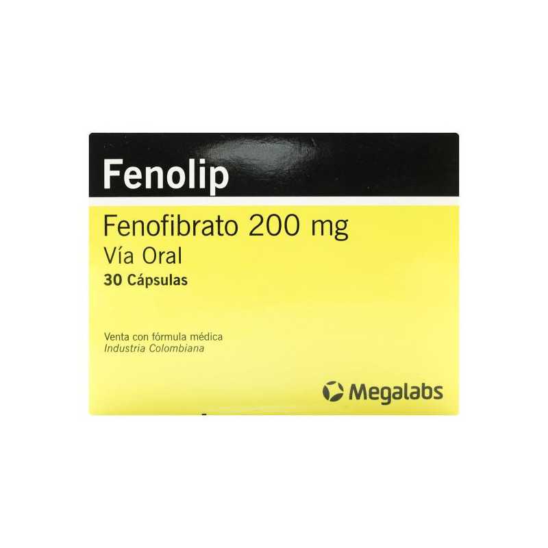 FENOLIP 200 MG 30 CAPSULAS FENOFIBRATO FENOLIP 200 MG 30 CAPSULAS FENOFIBRATO