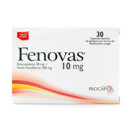 FENOVAS 10 MG 30 CAPSULAS BLANDAS ACIDO FENOFIBRICO-ROSUVASTATINA 