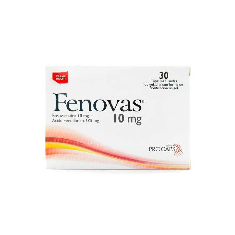 FENOVAS 10 MG 30 CAPSULAS BLANDAS ACIDO FENOFIBRICO-ROSUVASTATINA 