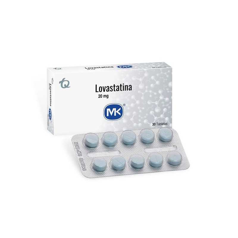 LOVASTATINA 20 MG 30 TABLETAS MK