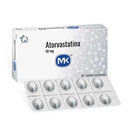 ATORVASTATINA 20 MG 30 TABLETAS MK (PAE)