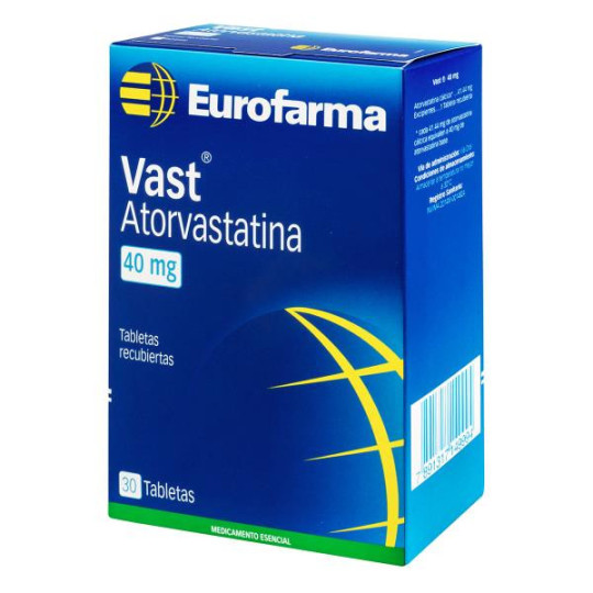 VAST 40 MG 30TABLETAS ATORVASTATINA VAST 40 MG 30TABLETAS ATORVASTATINA