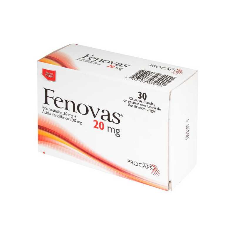 FENOVAS 20 MG 30 CAPS.BLANDAS(E)123456 ACIDO FENOFIBRICO-ROSUVASTATINA FENOVAS 20 MG 30 CAPS.BLANDAS(E)123456 ACIDO FENOFIBRICO-ROSUVASTATINA