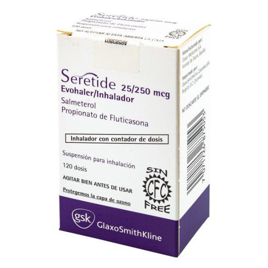 SERETIDE 25/250MCG 120 DOSIS EVOH(A)(DA) FLUTICASONA-SALMETEROL SERETIDE 25/250MCG 120 DOSIS EVOH(A)(DA) FLUTICASONA-SALMETEROL