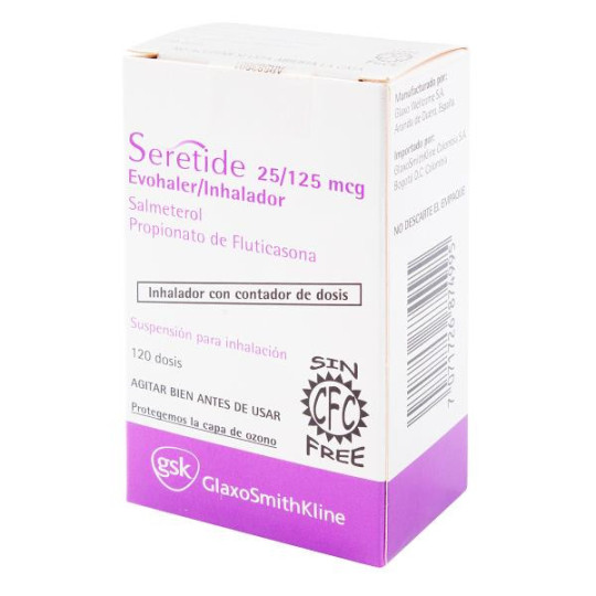 SERETIDE 25/125 MCG 120DOSIS EVOH(DA)(A) FLUTICASONA-SALMETEROL