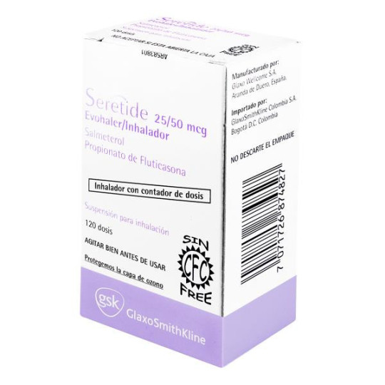 SERETIDE 25/50MCG 120 DOSIS EVOH (A)(DA) FLUTICASONA-SALMETEROL