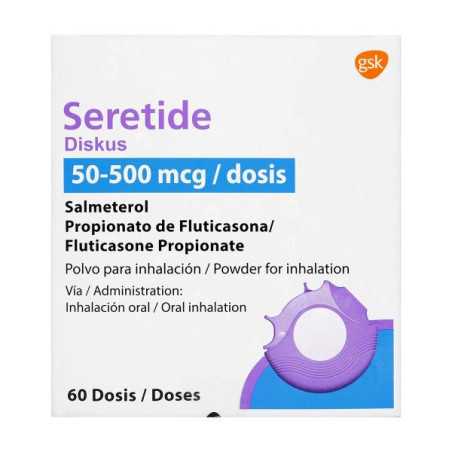 SERETIDE DISKUS 50/500 MCG 60 DOS(A)(DA) FLUTICASONA-SALMETEROL
