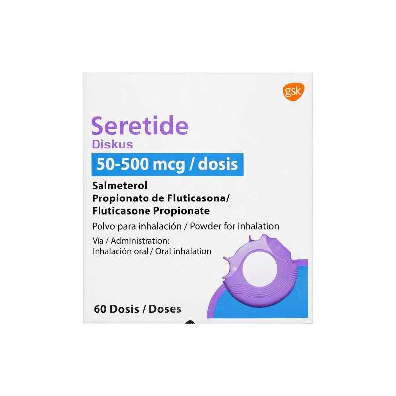 SERETIDE DISKUS 50/500 MCG 60 DOS(A)(DA) FLUTICASONA-SALMETEROL SERETIDE DISKUS 50/500 MCG 60 DOS(A)(DA) FLUTICASONA-SALMETEROL