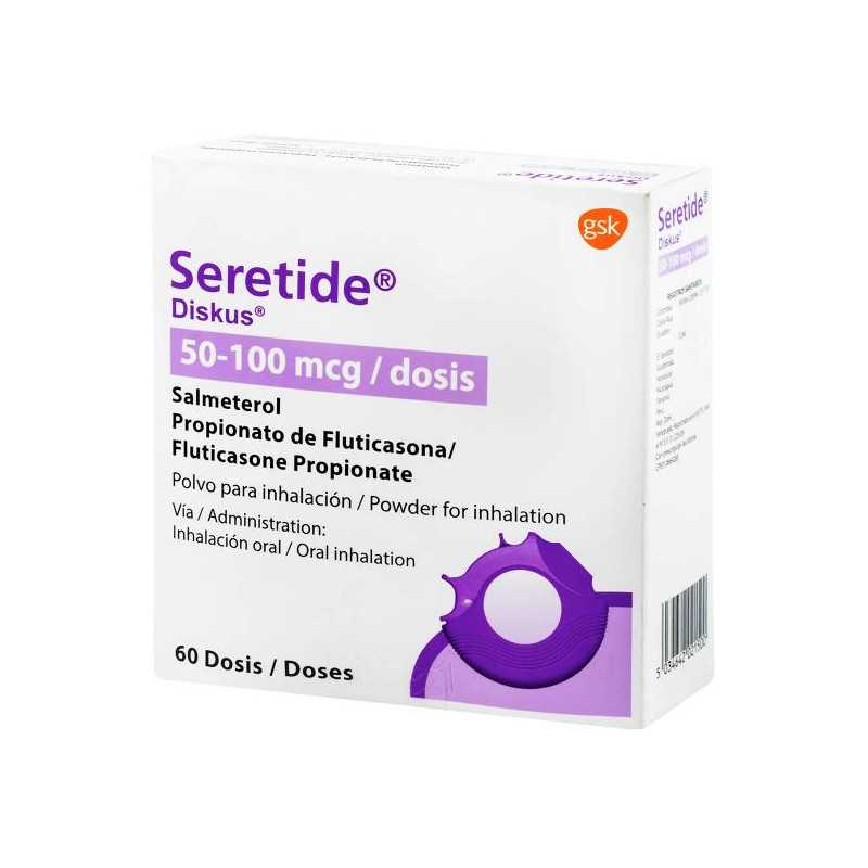 SERETIDE DISKUS 50/100 MCG 60 DOSIS(A)(M FLUTICASONA-SALMETEROL SERETIDE DISKUS 50/100 MCG 60 DOSIS(A)(M FLUTICASONA-SALMETEROL