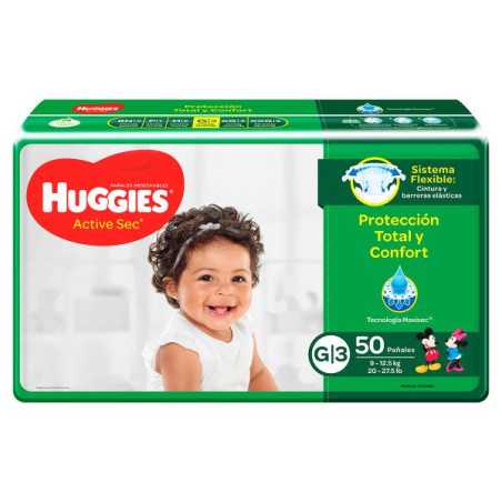 PAN.HUGGIES ACTIVE SEC ET.3 GDE 50 UDS PANALES