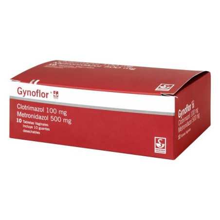 GYNOFLOR 500/100 MG 10 TABLETAS VAGINAL METRONIDAZOL-CLOTRIMAZOL