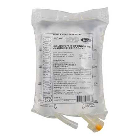 SUERO FISIOLOGICO QUIBI BOLSA 500 ML CLORURO DE SODIO