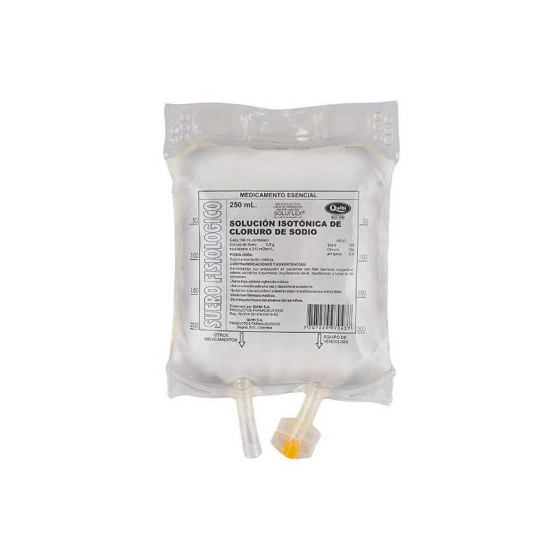 SUERO FISIOLOGICO QUIBI BOLSA 250 ML CLORURO DE SODIO