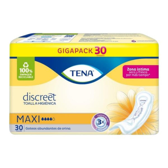 TOA.TENA MUJER MAXI 30 UDS PANALES INCONTINENCIA TOA.TENA MUJER MAXI 30 UDS PANALES INCONTINENCIA