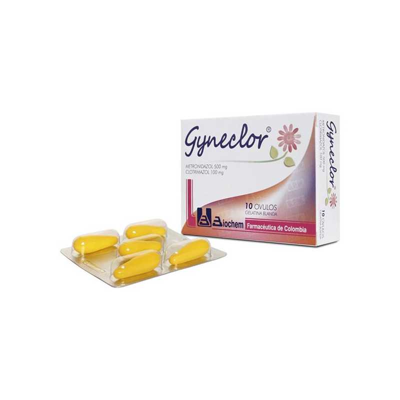 GYNECLOR 500 MG 10 OVULOS METRONIDAZOL-CLOTRIMAZOL