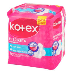 TOA.KOTEX DISCRETA TELA 10 UDS TOALLAS