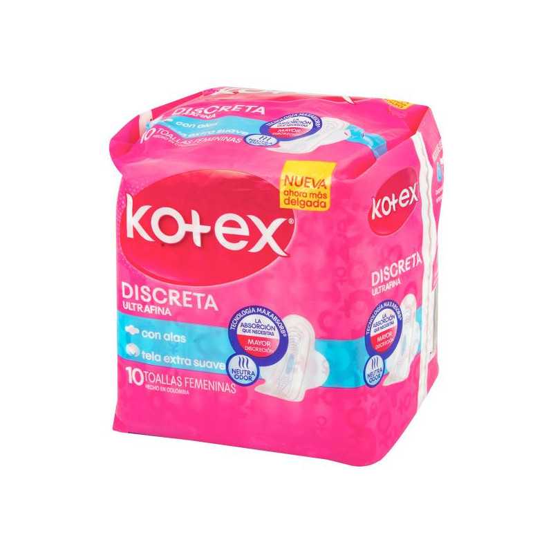 TOA.KOTEX DISCRETA TELA 10 UDS TOALLAS