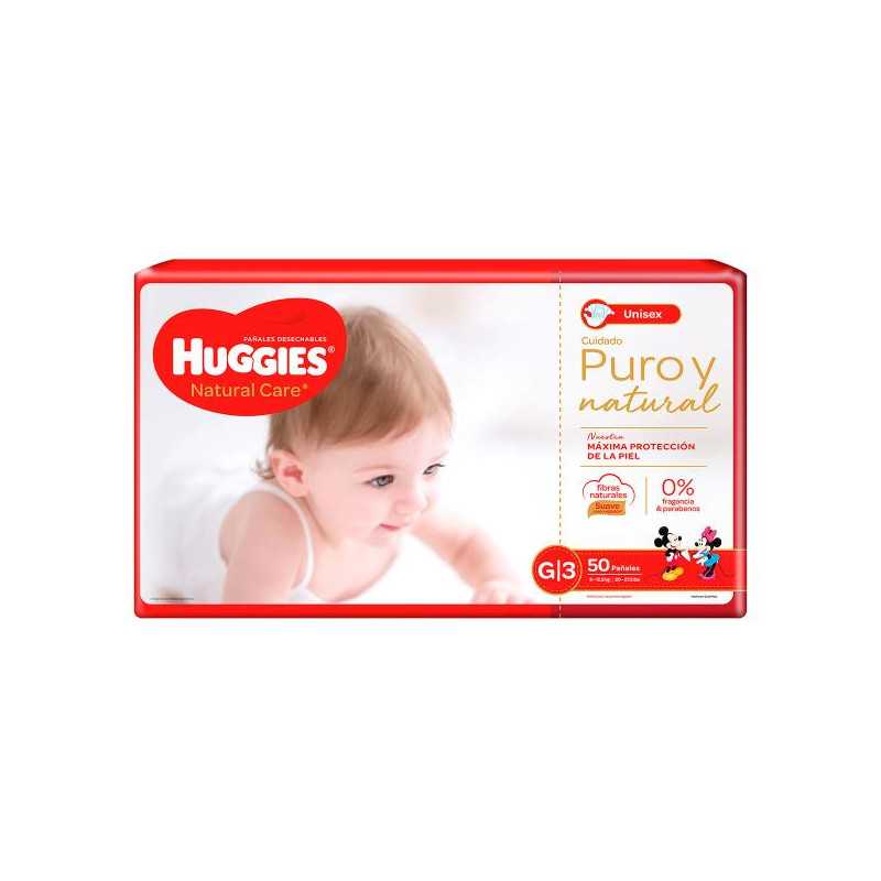 PAN.HUGGIES NAT.CAR.UNISEX GDE ET3 50UDS PANALES