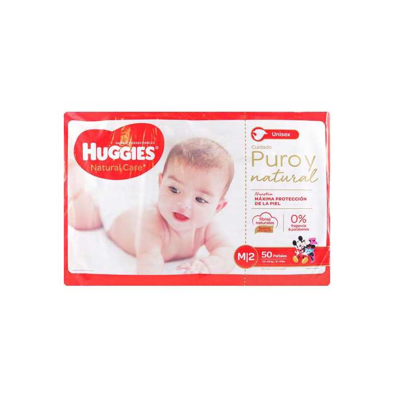 PAN.HUGGIES NAT.CAR.UNISEX MED ET2 50UDS PANALES