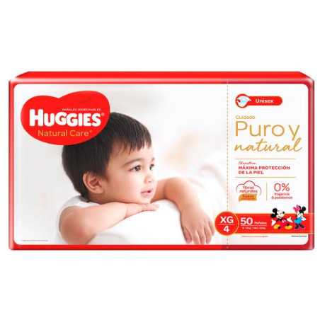 PAN.HUGGIES NAT.CAR.UNISEX XG ET4 50 UDS PANALES