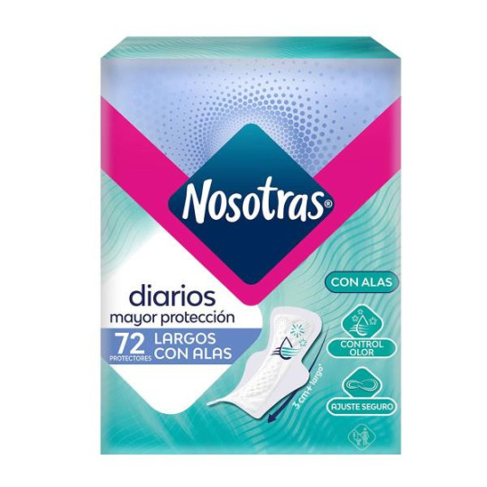 PROT.NOSOTRAS DIARI.LARGOS C.ALAS 72 UDS PROTECTORES 