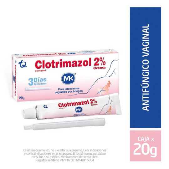 CLOTRIMAZOL 2% CREMA VAGINAL 3 APLICADORES X 20 GR MK