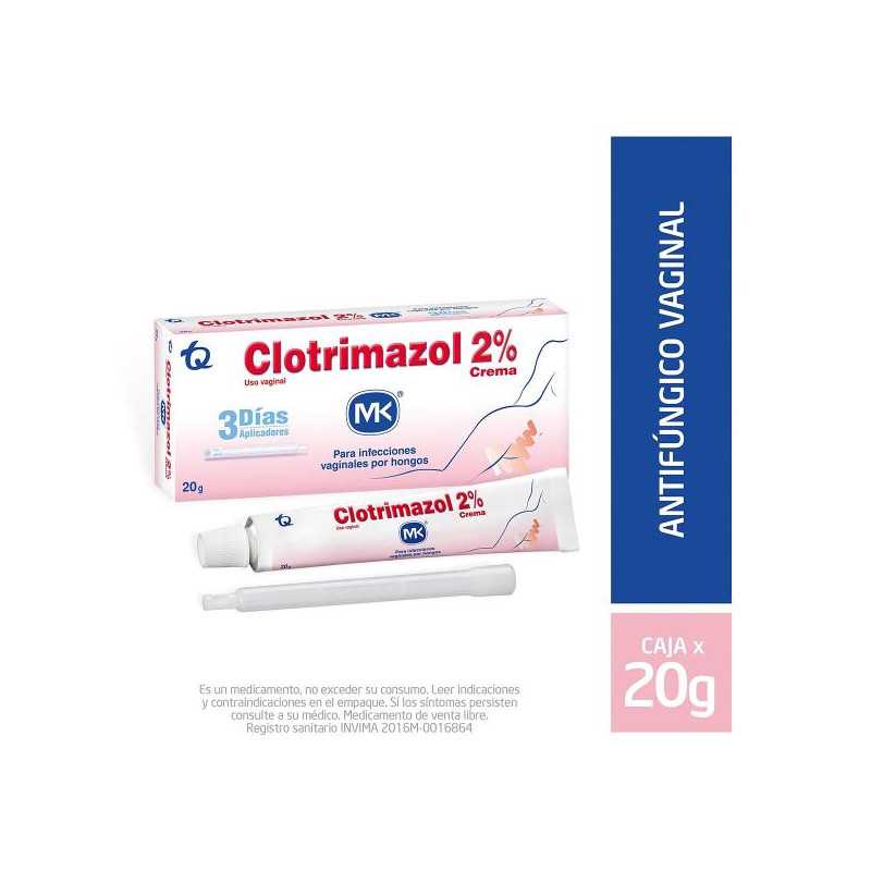 CLOTRIMAZOL 2% CREMA VAGINAL 3 APLICADORES X 20 GR MK