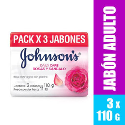 3 JABON JJ BABY ROSAS Y SANDALO 110 GR 