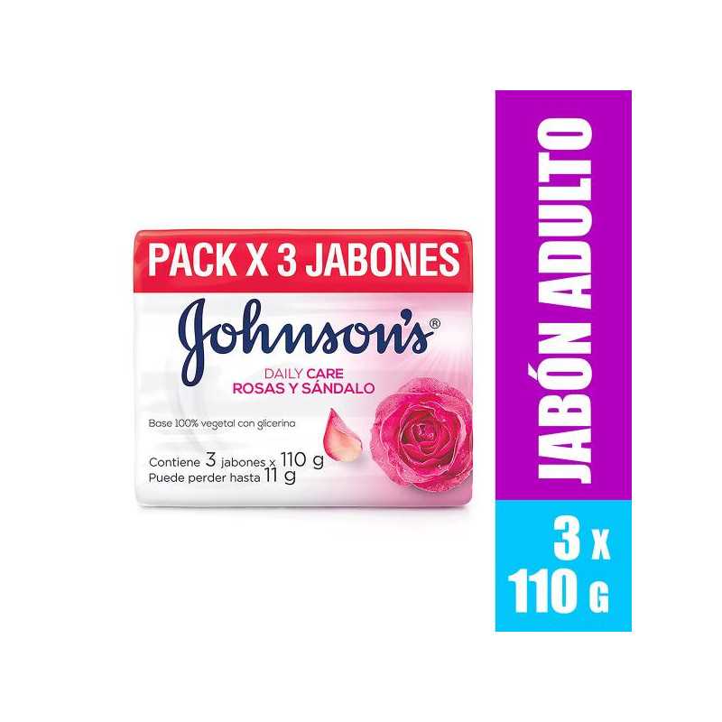 3 JABON JJ BABY ROSAS Y SANDALO 110 GR 