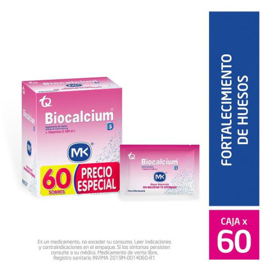 BIOCALCIUM D X 60 SOBRES MK SUPLEMENTO DE CALCIO VI