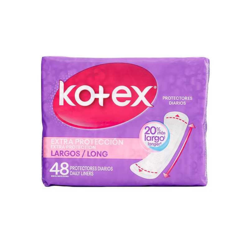 PROTECTORES DIARIOS KOTEX LARGOS 48 UNDS 