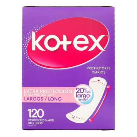 PROTECTORES DIARIOS KOTEX LARGOS 120UNDS 