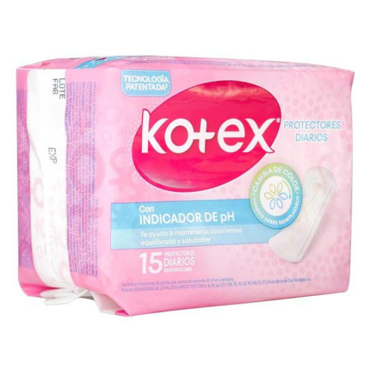 PROTECTOR KOTEX DIARIO INDIC BOLSA 15 UND