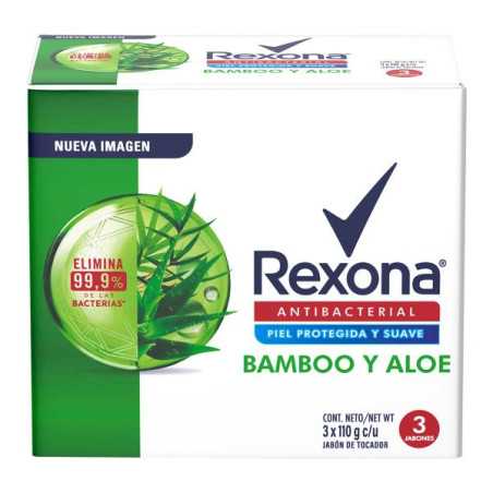 3 JABONES REXONA BAMBOO E ALOE 110 G 