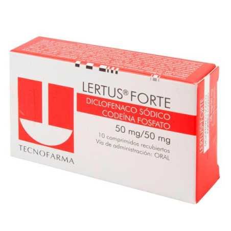 LERTUS FORTE 50 MG 10 COMPRIMIDOS DICLOFENACO -CODEINA
