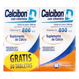 CALCIBON D 800 UI 60 TBS GRATIS 30 TBS SUPLEMENTO DE CALCIO VITAMINA D