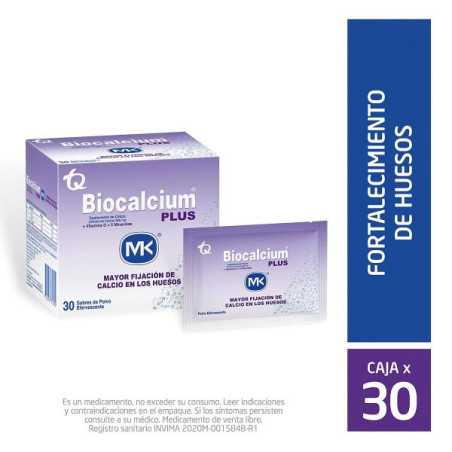 BIOCALCIUM PLUS POLVO 30 SOBRES MK SUPLEMENTO DE CALCIO VITAMINA D