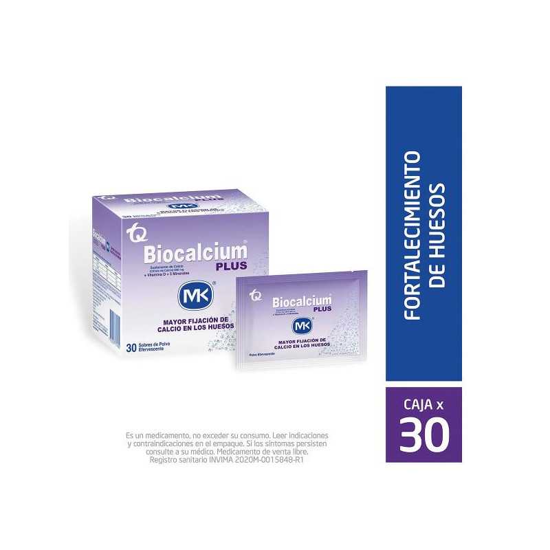 BIOCALCIUM PLUS POLVO 30 SOBRES MK SUPLEMENTO DE CALCIO VITAMINA D