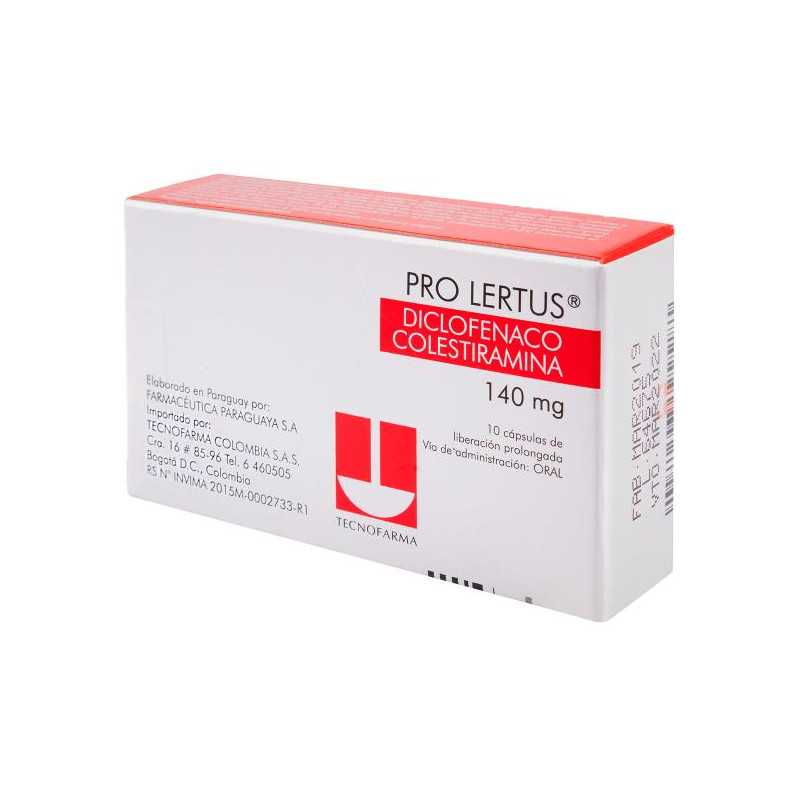 PROLERTUS 140 MG 10 CAPSULAS DICLOFENACO SODICO