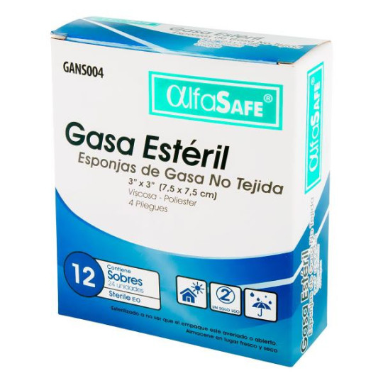 GASA ALFA EST.NO TEJIDA 7.5X7.5CM 12 X 2 GASAS